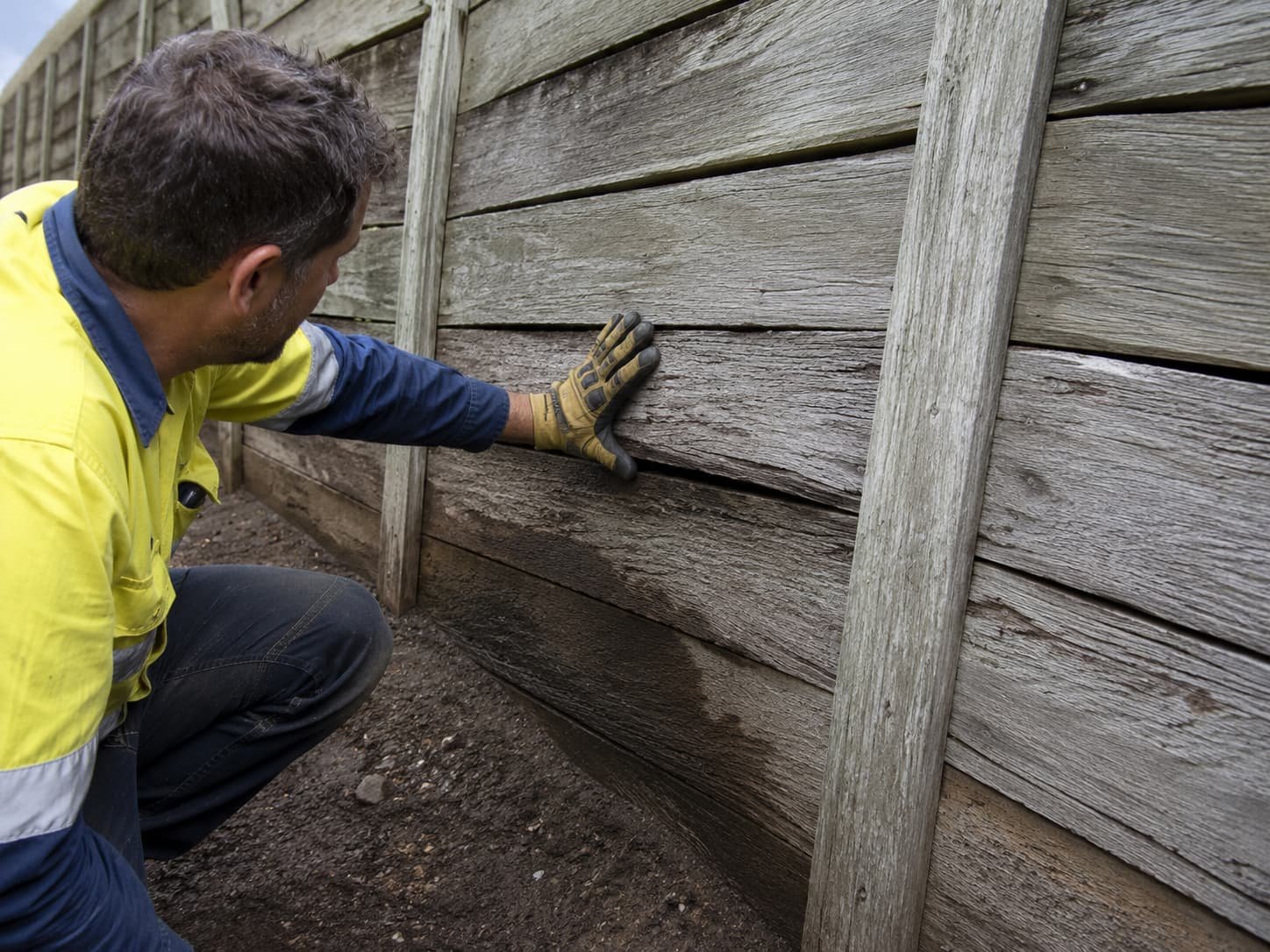 failing retaining wall